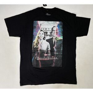 Marvel WandaVision Static Poster T-shirt Men Large Black NWT